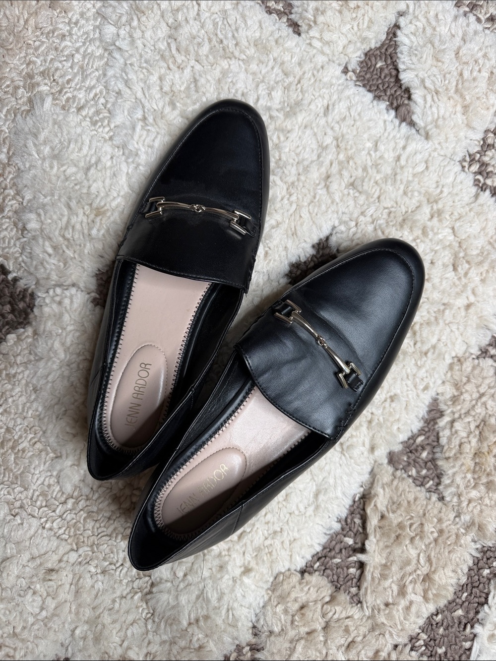 Black Leather Bit Loafers